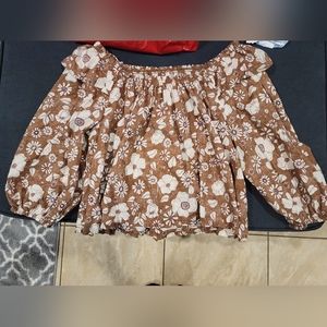 Free people, brown blouse, size medium